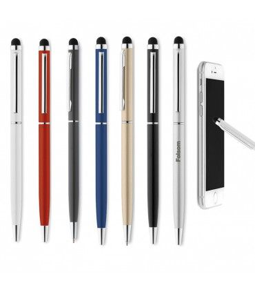 Stylo bille stylet en aluminium/bambou publicitaire Zaboxe